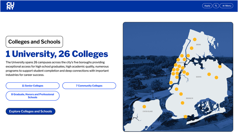 CUNY: 1 University, 26 Colleges across the five boroughs