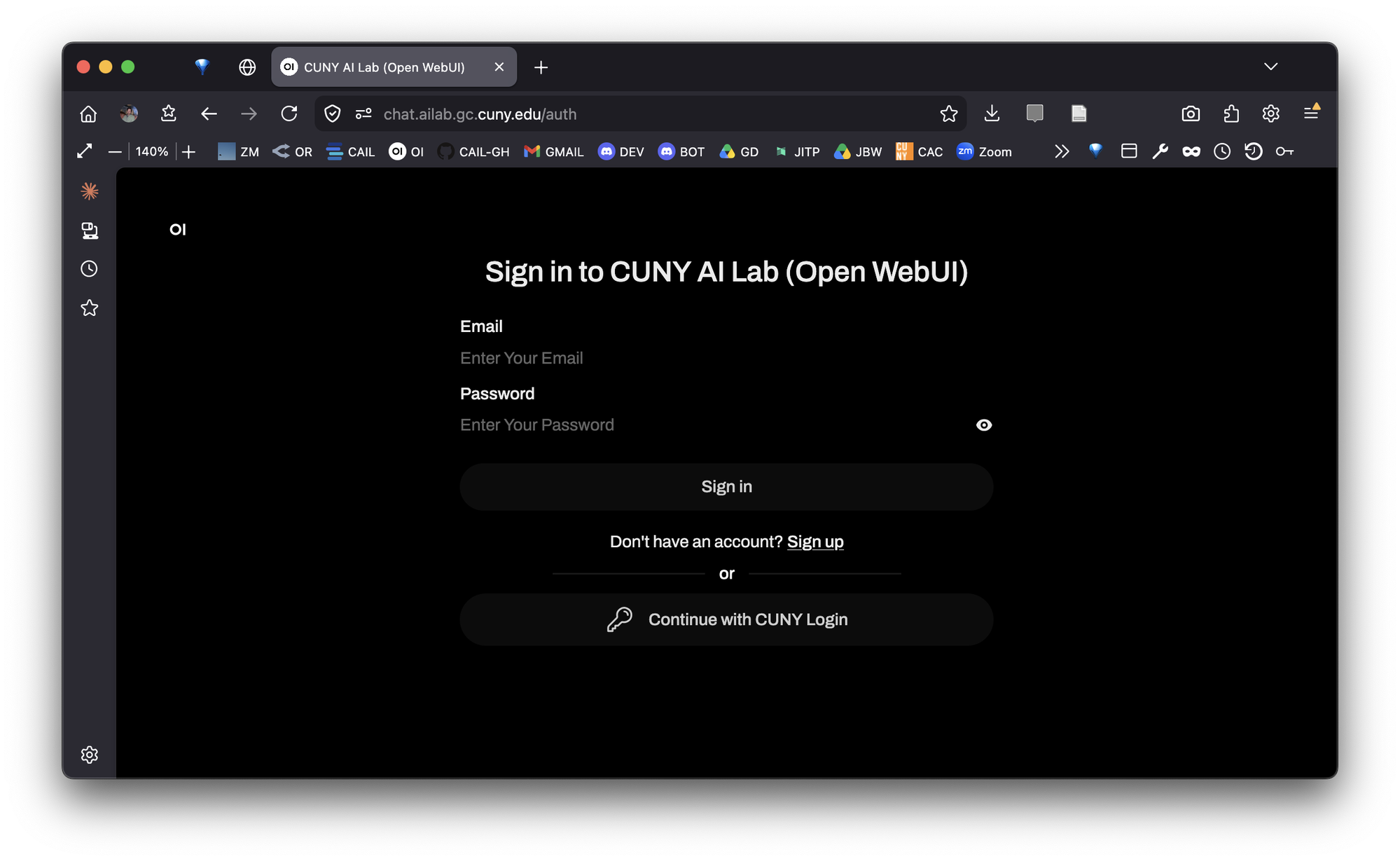 Step 1: sign in to the CUNY AI Lab Sandbox